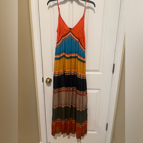 🌺🌺Anthropologie Tanvi Kedia V-Neck
Silky Colorblock Midi Dress - Picture 5 of 17